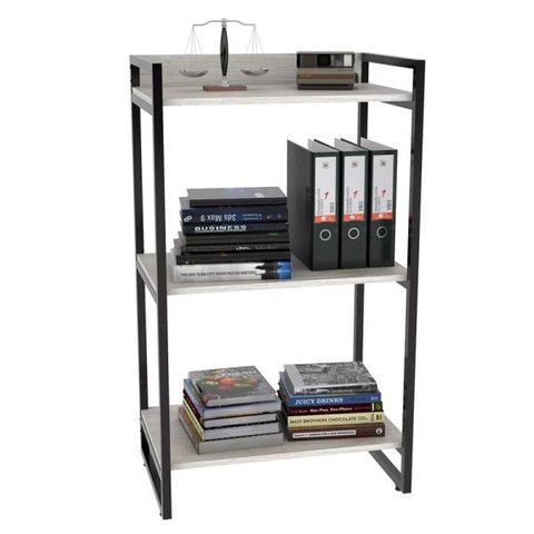 Estante Livreiro Prisma Estilo Industrial 60cm 3 Prateleiras Snow - Mpozenato