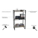 Ver imagem 3 de Estante Livreiro Prisma Estilo Industrial 60cm 3 Prateleiras Snow - Mpozenato