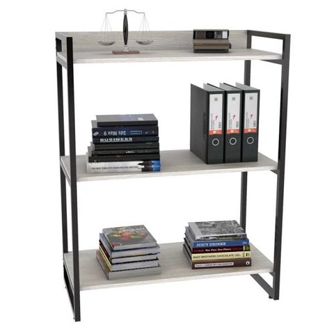 Estante Livreiro Prisma Estilo Industrial 80cm 3 Prateleiras Snow - Mpozenato
