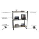 Ver imagem 3 de Estante Livreiro Prisma Estilo Industrial 80cm 3 Prateleiras Snow - Mpozenato