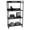 Ver imagem 1 de Estante Livreiro Prisma Estilo Industrial 80cm 4 Prateleiras Preto Onix - Mpozenato