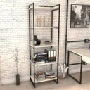 Ver imagem 2 de Estante Livreiro Prisma Estilo Industrial 60cm 5 Prateleiras Snow - Mpozenato