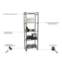 Ver imagem 3 de Estante Livreiro Prisma Estilo Industrial 60cm 5 Prateleiras Snow - Mpozenato
