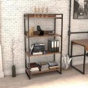 Ver imagem 2 de Estante Livreiro Prisma Estilo Industrial 80cm 4 Prateleiras Nogal - Mpozenato