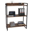 Ver imagem 1 de Estante Livreiro Prisma Estilo Industrial 80cm 3 Prateleiras Nogal - Mpozenato