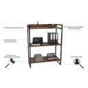 Ver imagem 3 de Estante Livreiro Prisma Estilo Industrial 80cm 3 Prateleiras Nogal - Mpozenato