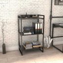 Ver imagem 2 de Estante Livreiro Prisma Estilo Industrial 60cm 3 Prateleiras Preto Onix - Mpozenato