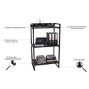 Ver imagem 3 de Estante Livreiro Prisma Estilo Industrial 60cm 3 Prateleiras Preto Onix - Mpozenato