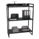 Ver imagem 1 de Estante Livreiro Prisma Estilo Industrial 80cm 3 Prateleiras Preto Onix - Mpozenato