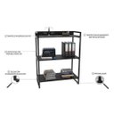Ver imagem 3 de Estante Livreiro Prisma Estilo Industrial 80cm 3 Prateleiras Preto Onix - Mpozenato