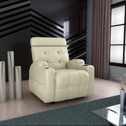 Poltrona Reclinável do Papai Automática com Usb e Porta Copos Cherokee Sintetico Bege Matrix - 6