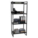 Ver imagem 1 de Estante Livreiro Prisma Estilo Industrial 60cm 4 Prateleiras Preto Onix - Mpozenato