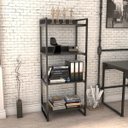 Ver imagem 2 de Estante Livreiro Prisma Estilo Industrial 60cm 4 Prateleiras Preto Onix - Mpozenato