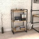 Ver imagem 2 de Estante Livreiro Prisma Estilo Industrial 60cm 3 Prateleiras Carvalho - Mpozenato