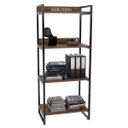 Ver imagem 1 de Estante Livreiro Prisma Estilo Industrial 60cm 4 Prateleiras Nogal - Mpozenato