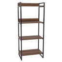 Ver imagem 5 de Estante Livreiro Prisma Estilo Industrial 60cm 4 Prateleiras Nogal - Mpozenato