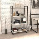 Ver imagem 2 de Estante Livreiro Prisma Estilo Industrial 80cm 4 Prateleiras Snow - Mpozenato