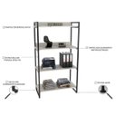 Ver imagem 3 de Estante Livreiro Prisma Estilo Industrial 80cm 4 Prateleiras Snow - Mpozenato