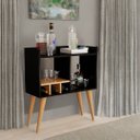 Ver imagem 1 de Aparador Amanda Minibar para Drinks Sala de Estar Moderna:preto