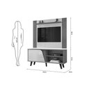 Ver imagem 4 de Rack com Painel para TV 50" 120cm MDF-MDP com Nicho Cedro-Bali DJ Móveis