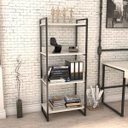 Ver imagem 2 de Estante Livreiro Prisma Estilo Industrial 60cm 4 Prateleiras Snow - Mpozenato