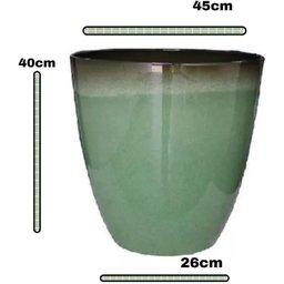 Vaso para Plantas Sala e Jardim Alto Brilho (liso/verde-piscina) - 2