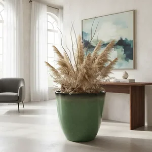 Vaso para Plantas Sala e Jardim Alto Brilho (liso/verde-piscina)