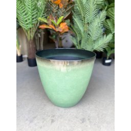 Vaso para Plantas Sala e Jardim Alto Brilho (liso/verde-piscina) - 4