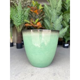Vaso para Plantas Sala e Jardim Alto Brilho (liso/verde-piscina) - 3
