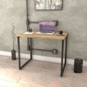 Ver imagem 2 de Mesa de Escritório Office 90cm Estilo Industrial Prisma Carvalho - Mpozenato