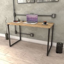 Mesa de Escritório Office 135cm Estilo Industrial Prisma Carvalho - Mpozenato - 2