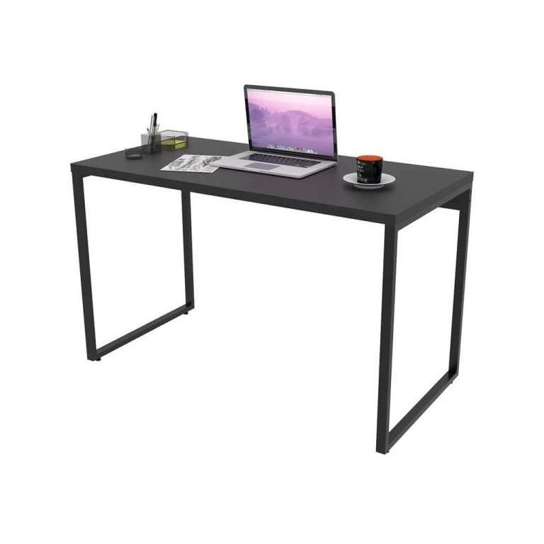 Mesa de Escritório Office 135cm Estilo Industrial Prisma Preto Onix - Mpozenato