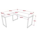 Ver imagem 4 de Mesa de Escritório Office em L 150x150cm Estilo Industrial Prisma Preto Onix - Mpozenato
