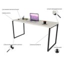 Ver imagem 3 de Mesa de Escritório Office 150cm Estilo Industrial Prisma Snow - Mpozenato