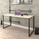 Ver imagem 2 de Mesa de Escritório Office 150cm Estilo Industrial Prisma Snow - Mpozenato