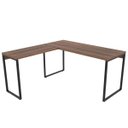 Ver imagem 5 de Mesa de Escritório Office em L 150x150cm Estilo Industrial Prisma Nogal - Mpozenato
