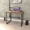 Ver imagem 2 de Mesa de Escritório Office 90cm Estilo Industrial Prisma Nogal - Mpozenato