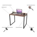 Ver imagem 3 de Mesa de Escritório Office 90cm Estilo Industrial Prisma Nogal - Mpozenato