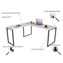 Ver imagem 3 de Mesa de Escritório Office em L 150x150cm Estilo Industrial Prisma Snow - Mpozenato
