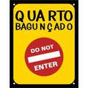 Ver imagem 1 de Placa Decorativa Ps 18x23cm Quarto Bagunçado, do Not Enter- Dec13 - Sinalize Placa Ps 18x23 Quart.ba