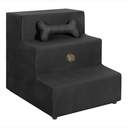 Ver imagem 1 de Escada Pet Escadinha Cachorro Gato Rampa Pet Ossinho Suede Preto