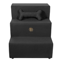 Ver imagem 3 de Escada Pet Escadinha Cachorro Gato Rampa Pet Ossinho Suede Preto