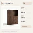 Ver imagem 4 de Guarda Roupa Master 2 Portas 5 Gavetas com Nicho Café Formimóveis
