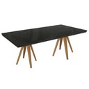 Ver imagem 1 de Mesa Multiuso Cozinha Duna Madeira Maciça c/ Tampo Madeirado c/ Vidro 200x100cm Carvalho/Preto