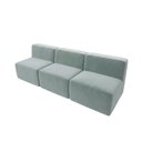 Ver imagem 3 de Sofá Modular Boucle Kit 3 Módulos 3 Meios Sofá Reto Espuma Premium Sala a Vácuo 2,31m - Azul