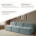 Ver imagem 2 de Sofá Modular Boucle Kit 3 Módulos 3 Meios Sofá Reto Espuma Premium Sala a Vácuo 2,31m - Azul