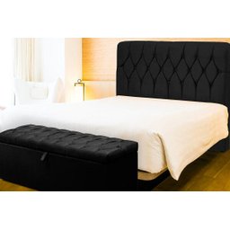 Kit Cabeceira Bolívia Calçadeira Itália Queen 160 cm Preto - 1 Kit Cabeceira Bolívia Calçadeira Itália Queen 160 cm Preto - 1