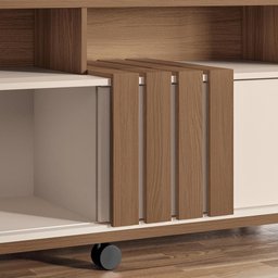 Rack Bancada Graci 1.3 Castanho/off White para Tv até 50” - Hb Móveis - 5