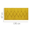 Ver imagem 2 de Painel Estofada Istambul Botão Capitonê 195cm King Size para Cama Box Quarto Corino Amarelo - Gat Ma