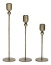 Ver imagem 1 de Decoração Kit Castiçais em Metal Escovado 3 Pçs Mart 19976